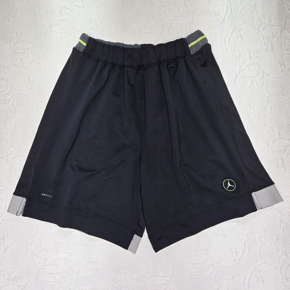 Nike Michael Air Jordan Black Green Basketball Shorts XL Y2K Baggy Mesh Gym NBA